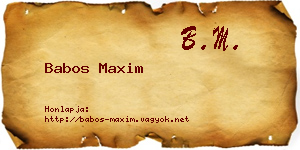 Babos Maxim névjegykártya